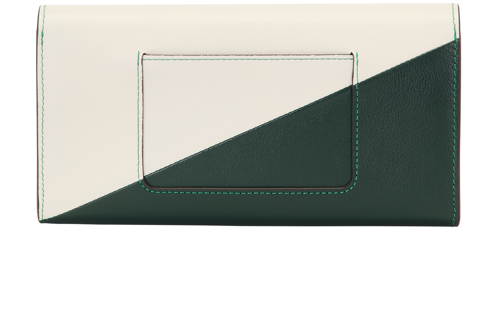 Mulberry Darley Colourblock Wallet, &pound;120, Accessories, Green/White, Leather, Back view